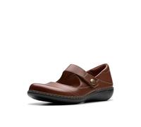 Clarks Ashland Elayne Mary Jane Flat da Donna, Pelle Marrone Chiaro Britannica, 38.5 EU