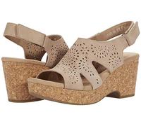 Clarks Baia di Giselle, Sandali con Zeppa Donna, Sabbia Scamosciato, 37 EU
