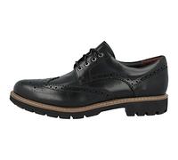 Clarks Batcombe Wing Scarpe Stringate Derby Uomo, Nero (Black Leather), 47 EU