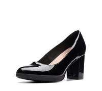 Clarks Bayla Skip Pump Donna, Nero Vernice Sintetica, 40.5 EU