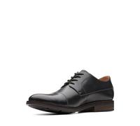 Clarks Becken Cap, Scarpe stringate derby Uomo, Black Leather, 44 EU