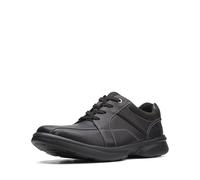 Clarks Bradley Walk, Oxford Uomo, Black Tumbled Leather, 44 EU