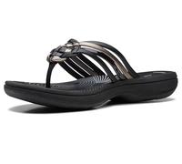 Clarks Breeze Coral Infradito Donna, Nero Combi, 37 EU