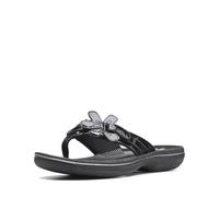 Clarks Brinkley Flora, Infradito Donna, Black Varnish, 39 EU