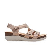 Clarks Calenne Clara, Sandali con zeppa Donna, Bronzo Metallico Tessile, 39 EU