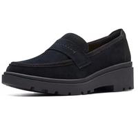 Clarks Mocassino da Donna, Nero Leat, 7 Wide