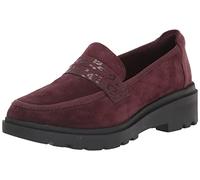 Clarks Calla Ease, Mocassino Basso Donna, Burgundy Suede, 37.5 EU