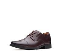 Clarks Cappellino da Uomo Tilden Derbys, Pelle Color Vino, 43 EU