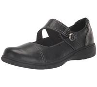 Clarks Carleigh Mary Jane Flat da Donna in Pelle Sottile, Pelle Nera, 41 EU
