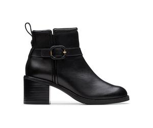 Clarks Chamberly Trim Womens Black Leather, 5.5