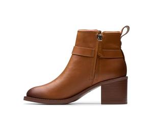 Clarks Chamberly Trim Womens Mid Tan Lea, 5.5