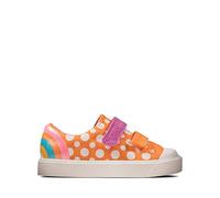 Clarks City Bright T, Sneaker Unisex - Bambini e ragazzi, Arancione Orange Combi Orange Combi, 21 EU