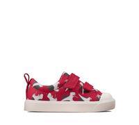 Clarks City Bright T, Sneaker Unisex - Bambini e ragazzi, Rosso Red Interest, 20 EU