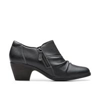 Clarks Collection Women's Emily2 Braley Ankle Boot, Black Leather, 8 W US