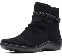 Clarks Cora Braid Boot, Stivaletto Donna, Camoscio Nero, 39.5 EU
