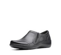 Clarks Cora Giny, Mocassino Basso Donna, Black Tumbled, 38.5 EU Larga