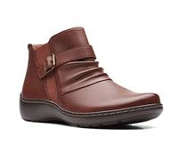 Clarks Cora Rouched, Stivaletto Donna, Pelle Marrone Scuro, 41.5 EU