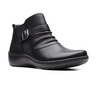 Clarks Cora - Stivaletti arricciati da donna, Pelle nera, 38.5 EU