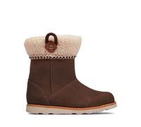 Clarks Crown Loop T, Stivali da Neve Bambina, Walnut Suede, 23 EU