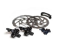 Clarks Cycle Systems CMD-25 - Set di freni a disco meccanici, inclusi rotori, supporti IS, 180/160 mm, colore: nero