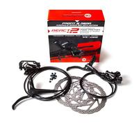 Clarks Cycle Systems React-2 - Set freno a disco idraulico anteriore e posteriore, 180/160 mm, colore: nero