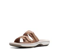Clarks Damen Breeze Piper Schiebe Sandalen, Beige caldo sintetico, 41.5 EU