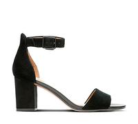 Clarks Deva Mae, Sandali con Cinturino alla Caviglia Donna, Black Sde, 41.5 EU