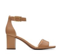Clarks Deva Mae, Sandali con Cinturino alla Caviglia Donna, Camel Leather, 39.5 EU
