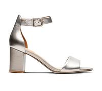 Clarks Deva Mae, Sandali con Cinturino alla Caviglia Donna, Pewter Leather, 40 EU