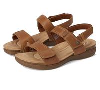 Clarks Sandali da donna April Clover, Pelle Combi marrone chiaro, 10 Wide