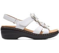 Clarks Donna Lana Beach Sandalo Piatto, bianco, 38 EU Étroit