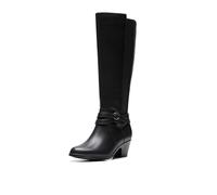 Clarks Emily2 Dream stivali alti al ginocchio, in pelle nera, taglia 39