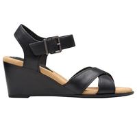 Clarks Emmalae Iris, Sandali Donna, Black Leather, 38 EU