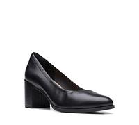 Clarks Freva55 Court, Pump Donna, Pelle Nera, 41.5 EU