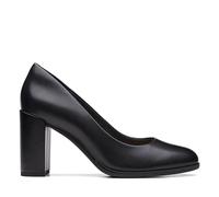 Clarks Freva85 Court, Pump Donna, Pelle Nera, 41.5 EU