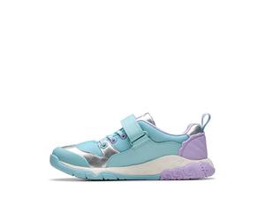 Clarks Girl's Tidal Shell K. Sneaker, Light Blue Combi, 7.5 UK
