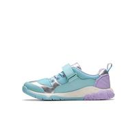 Clarks Girl's Tidal Shell K. Sneaker, Light Blue Combi, 7 UK