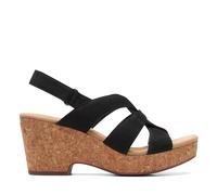 Clarks Giselle Beach, Sandali con zeppa Donna, Black Nubuck, 37 EU