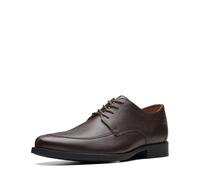 Clarks Grembiule da Uomo Whiddon Oxford, Pelle Martellata Marrone Scuro, 9.5