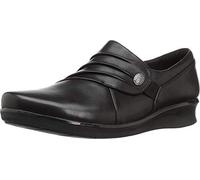 Clarks Hope Roxanne, Mocassino Donna, Pelle Nera, 42.5 EU Larga