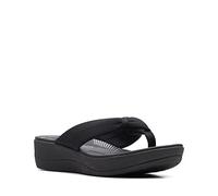 Clarks Infradito Arla Glison da donna, Tessuto nero/suola nera, 43 EU