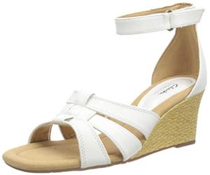 Clarks Kyarra Joy, Sandali con Zeppa Donna, Pelle Bianca 1, 41.5 EU