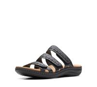 Clarks Laurieann Cove, Sandali Bassi Donna, Pelle Nera, 38.5 EU Stretta