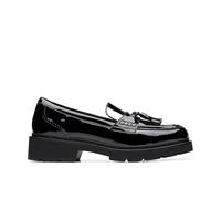 Clarks Lauryl Tassel, Mocassino Donna, Nero Laccato, 38 EU Larga