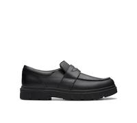 Clarks LorcamCraft Y Childrens Black Leather, 3