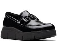 Clarks Loriini Izzy - Mocassini da donna con zeppa, Pelle verniciata nera., 38 EU