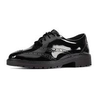 Clarks LoxhamBrogueY Childrens Black Pat, 3.5