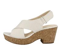 Clarks Maritsa Lara, Sandali con Cinturino alla Caviglia Donna, Bianco (White Snake White Snake), 39 EU