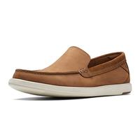 Clarks Men's Bratton Loafer, Dark Tan Nubuck, 39.5 EU
