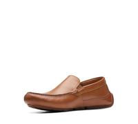 Clarks Men's Markman Plain Loafer, Pelle Marrone Chiaro, 47 EU